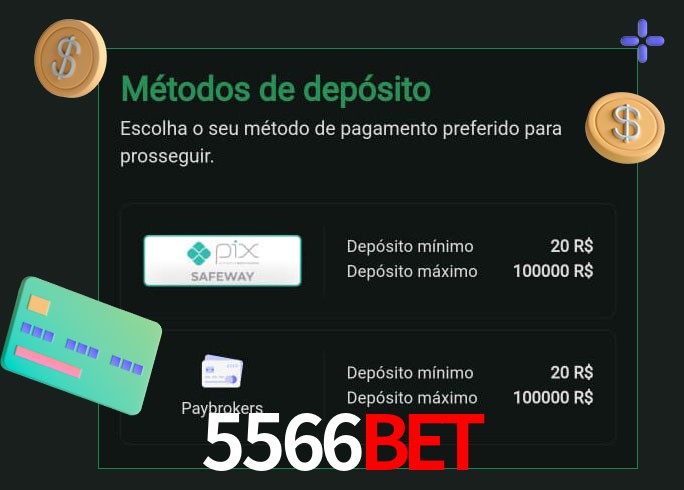 O cassino 5566bet oferece uma grande variedade de métodos de pagamento